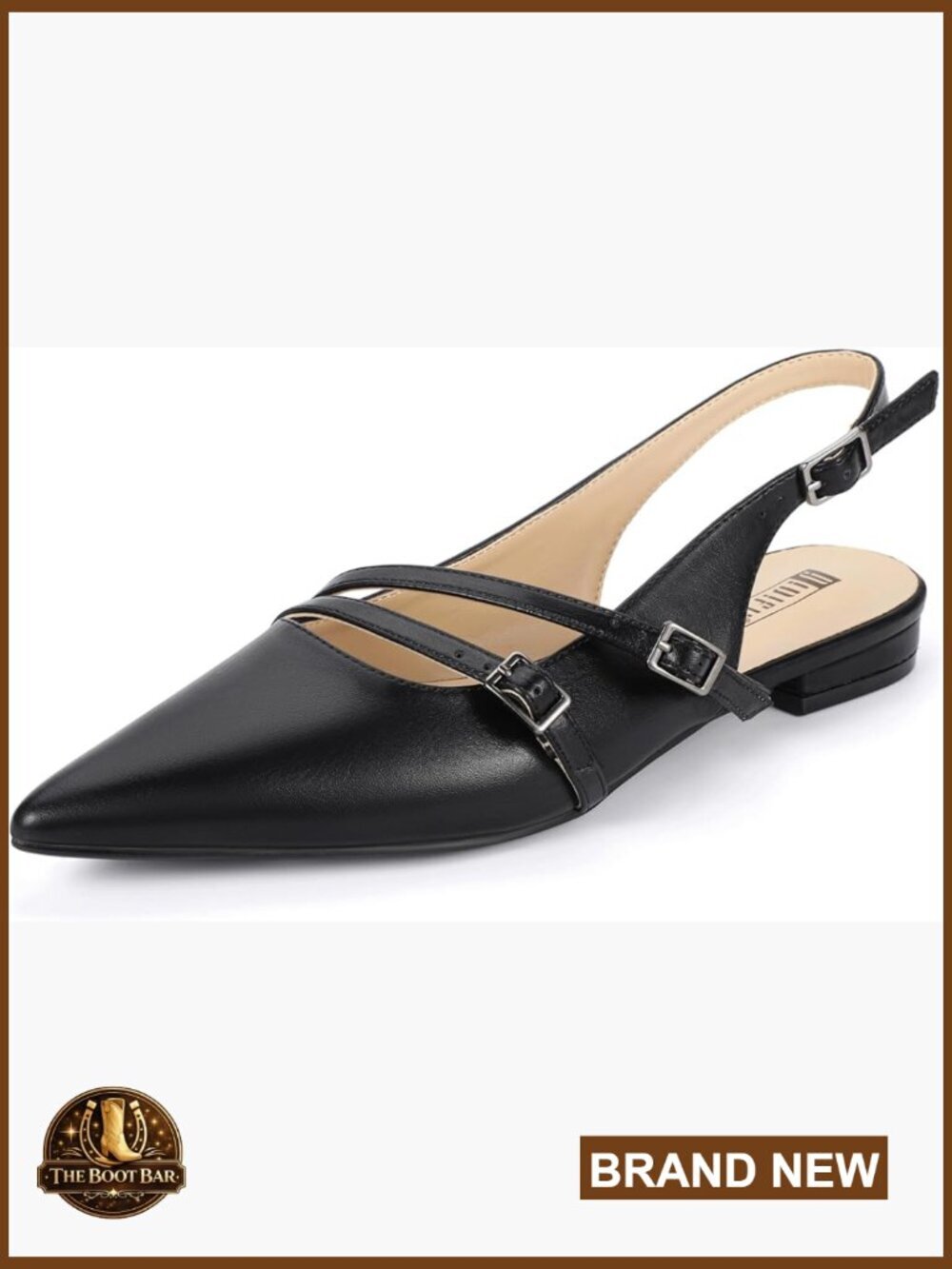 Women's Pointed Toe Slingback Ballet Flats Office Work Dress Shoes
